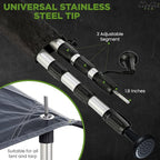 Telescoping Tarp Poles | Replacement Canopy Adjustable Aluminum Rods, Portable & Lightweight for Tent Fly, Awning, Outdoor Camping, Hiking, Backpacking & Rainfly + Pegs & Reflective Ropes
