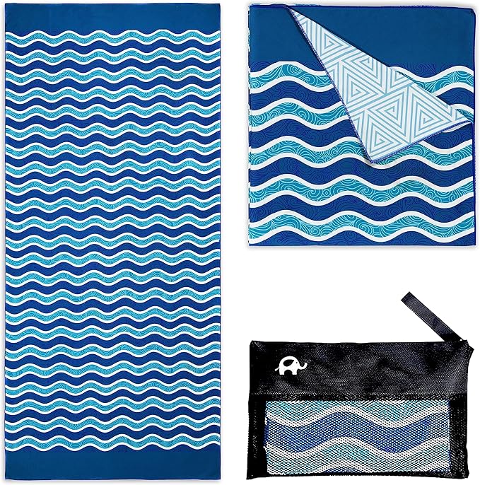 Elite Trend Microfiber Beach Towel for Adults with Bag - Extra Large 78x35 inch Lightweight Sand Free Quick Dry Towel for Travel, Swimming, Yoga, Camping
