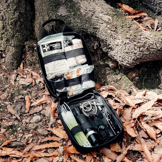 RHINO RESCUE Survival First Aid Kit, HSA/FSA Eligible, Emergency Kit Molle Pouch IFAK Medical Kit for Vehicles Car Camping Backpacking Hiking Hunting