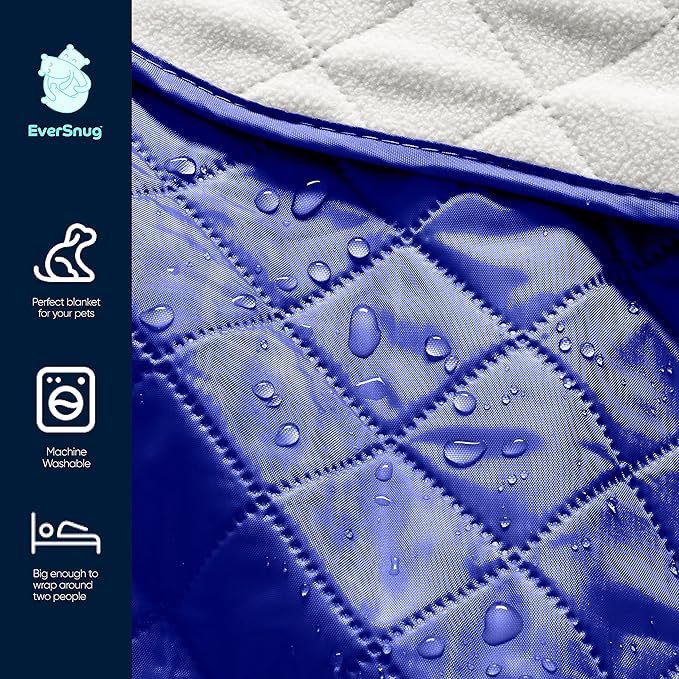 EverSnug Large Waterproof Outdoor Blanket - Extra Thick Premium Quilted Fleece, Waterproof & Windproof, Great for Camping, Picnics, Beaches, Stadiums, Dogs
