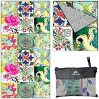 Quick Dry Towel Extra Large Waffle 78x35 Inch - Microfiber Beach Towel - Perfect for Beach, Travel, Swimming, Pool, Yoga, Hiking, Camping - Lightweight, Fast Drying, Compact for Adults (Blossom)