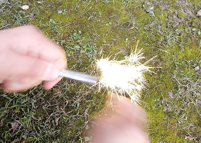 Magnesium Fire Starter Kit with Ferro Rod – Emergency Survival Fire Starting Gear with Pre-Shaved Magnesium & Fire Ropes – Waterproof Outdoor Kit for Camping, Hiking, Bushcraft