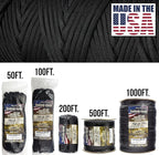 TOUGH-GRID Paracord Rope 750 lbs Nylon Parachute Cord, Made in USA Survival Kit, Outdoor Adventures, Camping, Tactical Gear & Emergency Supplies, Military Type IV Mil-Spec