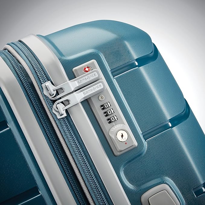 Samsonite Freeform 2-Piece Luggage Set - Carry-On & Large Checked Luggage with Dual Spinner Wheels - Durable Polypropylene Hardshell - TSA Lock, Airline-Approved - Expandable Hard Shell - Dark Teal