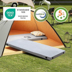 Memory Foam Camping Mattress 2.5 inch, Kids Portable Roll Up Camping Sleep Topper with Waterproof and Non-Slip Bottom, Camping Car Mat with Travel Bag, 63"×26"×2.5", Grey