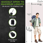 Telescoping Tarp Poles | Replacement Canopy Adjustable Aluminum Rods, Portable & Lightweight for Tent Fly, Awning, Outdoor Camping, Hiking, Backpacking & Rainfly + Pegs & Reflective Ropes