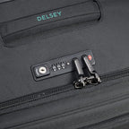 DELSEY PARIS Helium DLX Softside Expandable Luggage with Spinner Wheels, Black, Checked-Medium 25 Inch