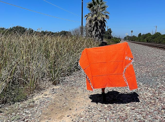 Open Road Goods Solid Color Mexican Yoga Blanket – Large Handwoven Throw for Yoga, Beach, Camping or Home – Soft and Durable Cotton Blend