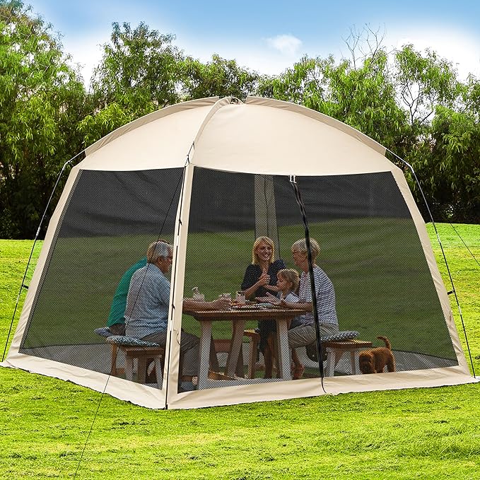 12' X 12' Screen House Room - Camping Screen Tent 8-10 Person&Instant UV Resistant Sun Shelter,Easy to Set up&Mosquito net Tent&Waterproof,Suitable for Family Camping Trip,Backyard,Picnic