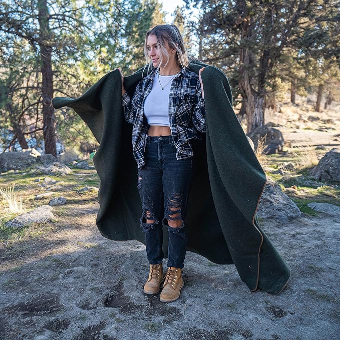 Arcturus Military Wool Blanket - Warm, Thick, Washable - Great for Outdoors, Camping, Stadium Blanket, Picnics, Travel - Car & Bushcraft Survival Kits