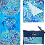 Elite Trend Microfiber Beach Towel for Adults with Bag - Extra Large 78x35 inch Lightweight Sand Free Quick Dry Towel for Travel, Swimming, Yoga, Camping (Sea Turtle)
