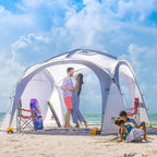 12x12ft Beach Tent Sun Shelter | Perfect for Beach Camping or Backyard Fun | Lightweight Beach Shade Design Provides Easy Setup & UPF50+ Protection | Your Family's Perfect Beach Canopy Tent