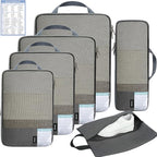 BAGAIL 6 Set/4 Set Lightweight Compression Packing Cubes for Travel, Anti-Tearing Expandable Organizer Bags for Suitcase