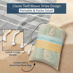 LANE LINEN Beach Blanket – Sand-Free, Extra-Large Picnic Mat, Quick-Dry, Pre-Washed Design (82"x82"), Beach Essentials for Family Picnics and Poolside Relaxation, Machine Washable – Smoky Black
