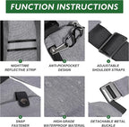 Anti Theft Crossbody Travel Bags for Women Men Cross Body Slim Sling Handbags with S Hook Antitheft