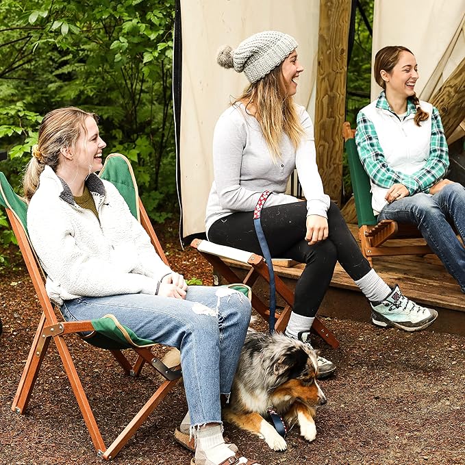 BYER OF MAINE Pangean Folding Stool – Canvas Camp & Wood Camp Stool for Portable & Outdoor Seating in Natural Color