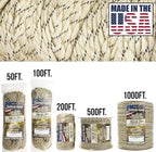 TOUGH-GRID Paracord Rope 750 lbs Nylon Parachute Cord, Made in USA Survival Kit, Outdoor Adventures, Camping, Tactical Gear & Emergency Supplies, Military Type IV Mil-Spec