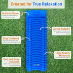 SereneLife Lightweight & Compact Camping Gear – Sleeping Pads & Bags with Built-in Pillows for Outdoor Comfort, Waterproof & Tear-Resistant Design, Perfect for Hiking, Backpacking, Couples & Solo Use