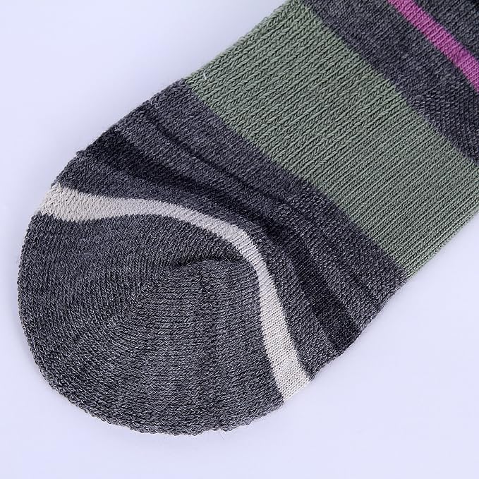 EnerWear 4 Pack Women's Merino Wool Outdoor Hiking Trail Crew Sock