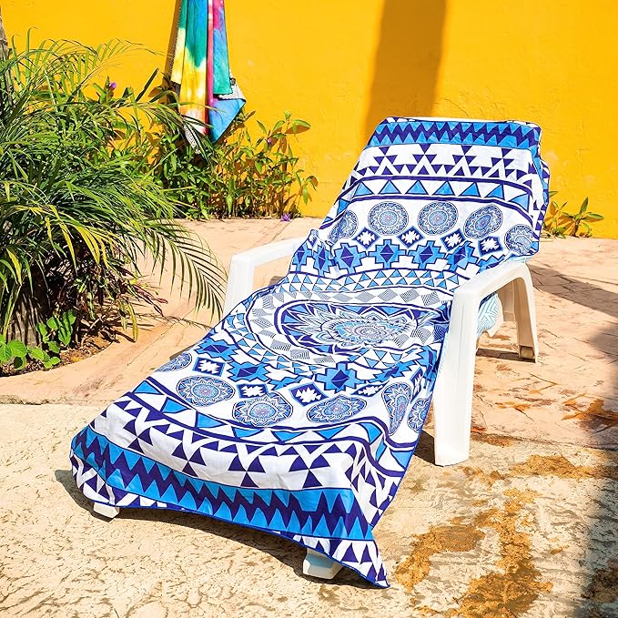 Elite Trend Microfiber Beach Towel for Adults with Bag - Extra Large 78x35 inch Lightweight Sand Free Quick Dry Towel for Travel, Swimming, Yoga, Camping (Blue Angel)