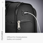 Samsonite Solyte DLX Softside Expandable Luggage with Spinner Wheels, Midnight Black, 2-Piece Set (20/25)