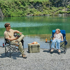 Camping Chairs Directors Chair with Side Table, Mesh Backrest Folding Lawn Chairs with Pocket, Foldable Camp Chair for Outdoor, Picnic, Sports and Fishing, Blue