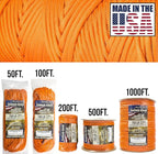 TOUGH-GRID Paracord Rope 750 lbs Nylon Parachute Cord, Made in USA Survival Kit, Outdoor Adventures, Camping, Tactical Gear & Emergency Supplies, Military Type IV Mil-Spec