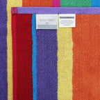 COTTON CRAFT Oversized Beach Towel - 2 Pack 35x70 XL Summer of Siam Towel Set - 100% Cotton Pool Bath Towel - Terry Jacquard Velour 450 GSM Plush Super Soft Absorbent Luxury - Multi Color Stripe