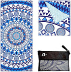 Elite Trend Microfiber Beach Towel for Adults with Bag - Extra Large 78x35 inch Lightweight Sand Free Quick Dry Towel for Travel, Swimming, Yoga, Camping (Blue Angel)