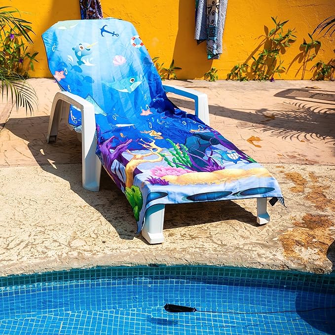 Elite Trend Quick Dry Towel Large 63x31 Inch - Microfiber Beach Towel - Perfect for Beach, Travel, Swimming, Pool, Yoga, Hiking, Camping - Lightweight, Fast Drying, Compact for Adults (Sea Animal)