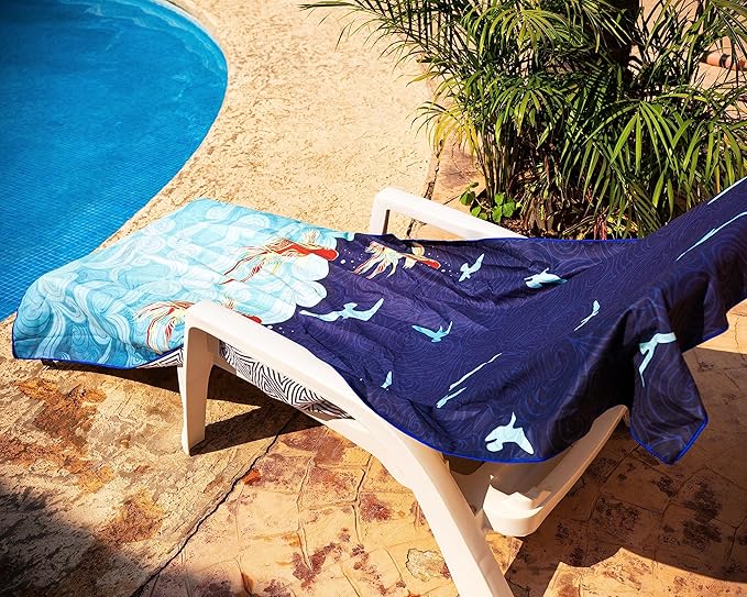 Quick Dry Towel Extra Large 78x35 Inch - Microfiber Beach Towel - Perfect for Beach, Travel, Swimming, Pool, Yoga, Hiking, Camping - Lightweight, Fast Drying, Compact for Adults (Koi Fish)