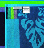 COTTON CRAFT Oversized Beach Towel - 2 Pack XL 39 x 68 inches Big & Huge Beach Blanket Towel - 100% Cotton Jacquard Velour - Super Soft Luxury - Pool Picnic Bath - Tropical Hibiscus Aqua Blue Purple