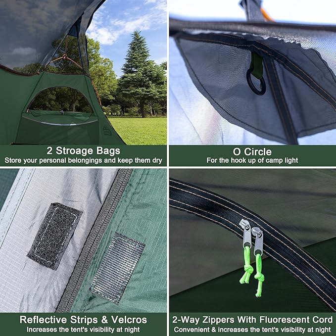 1 Person Backpacking Tent Waterproof Windproof Single Person Tent Lighweight Compact One Person Tent for Camping, Hiking